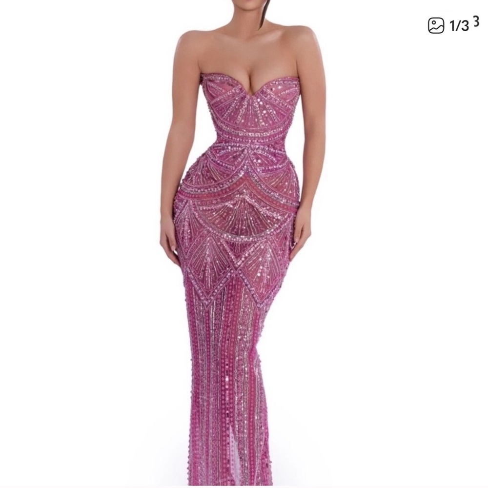 Glamorous Pink Strapless Maxi Dress